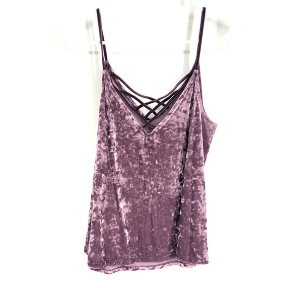 American Eagle Purple Velvet Strappy Tank Top Sz M - Picture 5 of 5